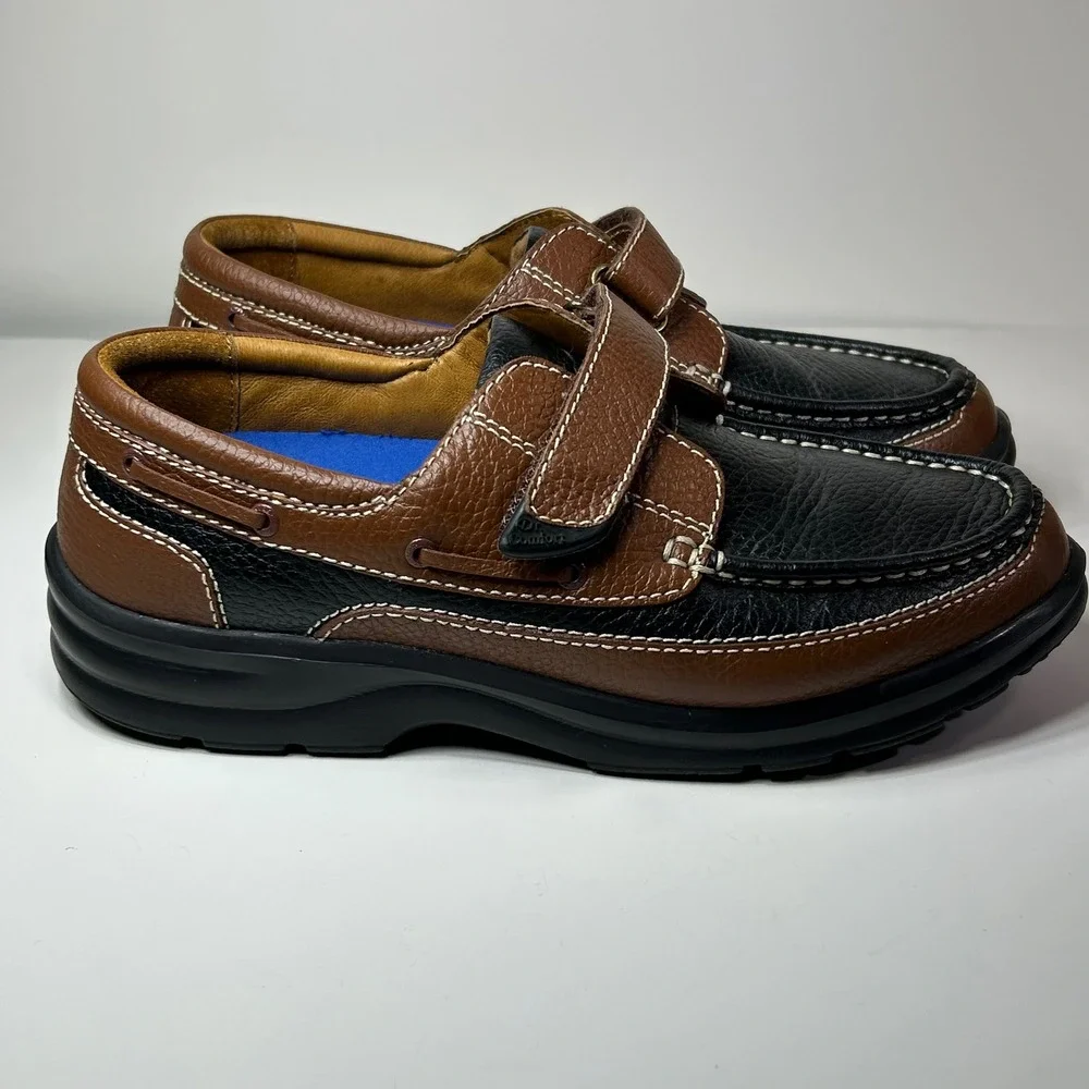 Dr. Comfort Wave Mens 9M Black Brown‎ Leather Diabetic Orthopedic Shoes Loafers